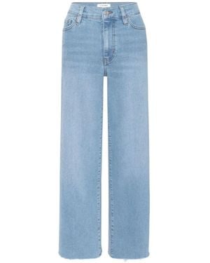 FRAME Raw-Edge Wide-Leg Jeans - Blue