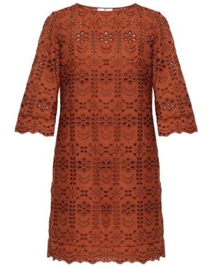 Paul Smith Scalloped-Trim Mini Dress - Brown