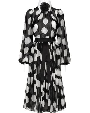 Dolce & Gabbana Polka-dot Cotton Dress - Black