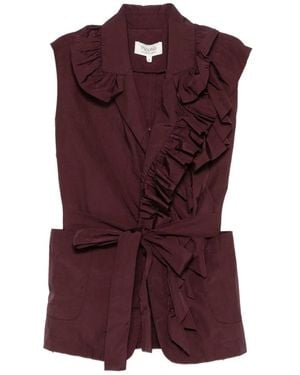 Psophia Ruffled Tie Top - Purple