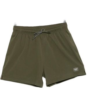 Emporio Armani Herringbone Logo Swim Shorts - Green
