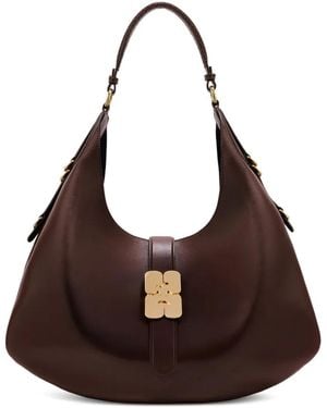Ganni Bolso shopper Kat grande - Marrón