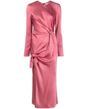 Del Core Gathered-Effect Satin Dress - Pink