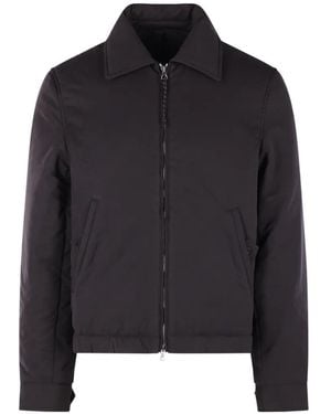 SALON C. LUNDMAN Spread-Collar Zip-Up Jacket - Black
