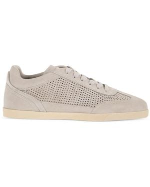Kiton Perforated-Detail Lace-Up Fastening Trainers - Grey