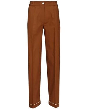 forte_forte Poplin Pyjama Trousers - Brown