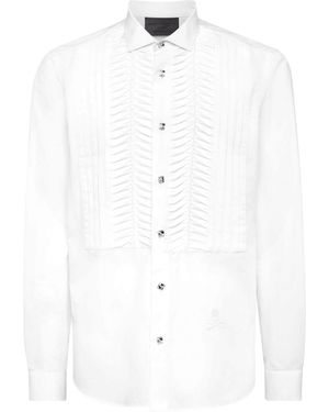 Philipp Plein Tie Long-Sleeve Shirt - White