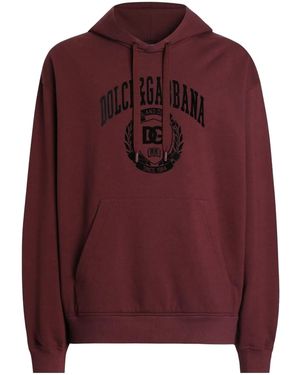 Dolce & Gabbana Logo-Print Hoodie - Red
