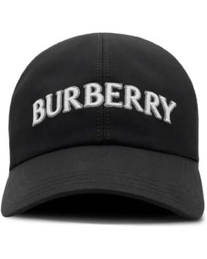 Burberry Logo Gabardine Baseball Cap - Black