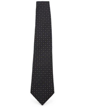 Canali Geometric-Pattern Silk Tie - Bianco