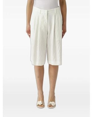 MEIMEIJ Pleated Crinkled-Effect Shorts - Natural