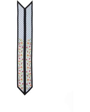 Prada Printed Silk Twill Ribbon - White