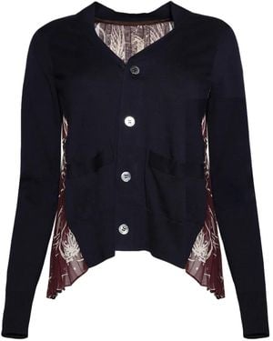 Sacai Panelled Cardigan - Blue