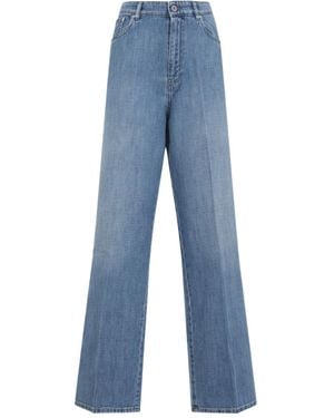 Miu Miu Jean À Logo Appliqué - Bleu