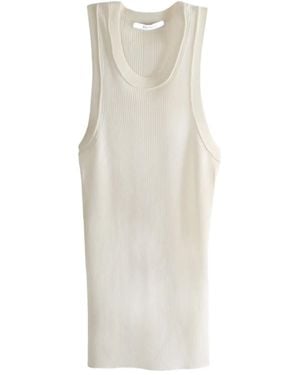 Givenchy Ribbed Racer-Back Tank Top - White