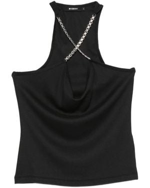 MISBHV Chain Halter-Neck Top - Black