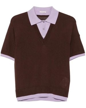 Moncler Layered-Effect Buttoned Polo Shirt - Brown