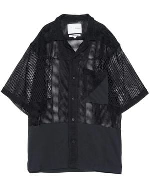 Yoshio Kubo Chemise En Résille À Design Patchwork - Blue