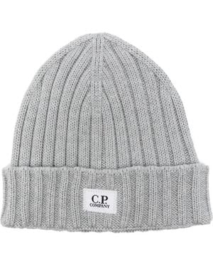 C.P. Company Gerippte Beanie - Grau