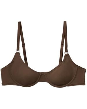 Fleur du Mal Le Stretch Micro Demi Bra - Brown