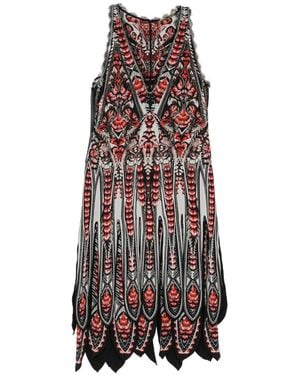 Roberto Cavalli Midi-Jurk Met Grafische Print - Wit