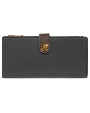 Etro Pegaso-Motif Leather Wallet - Grey
