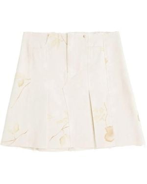 Our Legacy Floral Print Pleated Mini Skirt - White