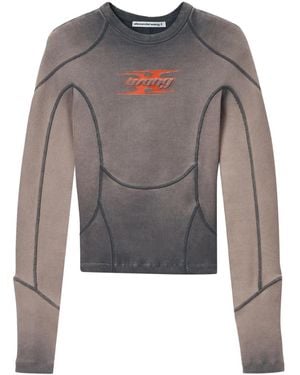 Alexander Wang Logo-Embroidery T-Shirt - Gray