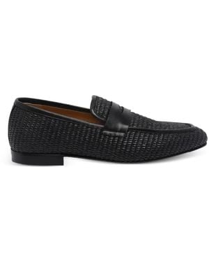 Stuart Weitzman Dino Almond-Toe Loafers - Black