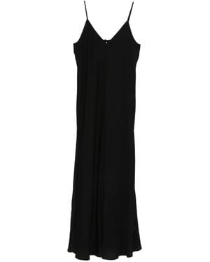Dixie Crinkled-Finish V-Neck Midi Dress - Black