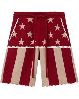 Palm Angels Stars And Stripes Shorts - Red
