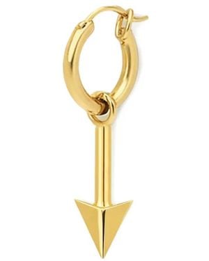 Yoj Arrow-Charm Hoop Earring - Metallic