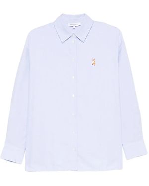 Maison Kitsuné T-Shirt Met Vos-Applicatie - Wit