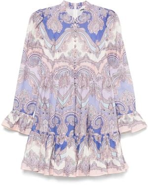 Zimmermann Maxine Mini-Jurk - Paars