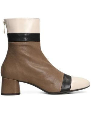 Pedro Miralles Colour-Block Leather Boots - Brown