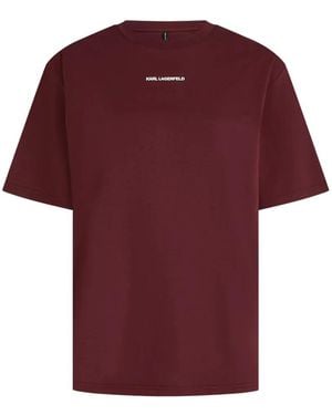 KARL LAGERFELD Logo Athleisure T-Shirt - Red