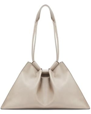Giorgio Armani Gathered-Detail Leather Shoulder Bag - Natural