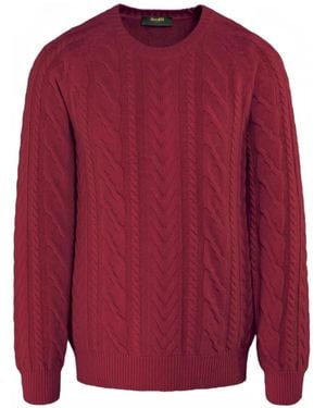 Moorer Pull En Maille Torsadée - Red