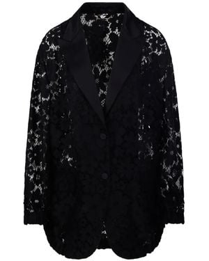 Fendi Floral-Lace Jacket - Black