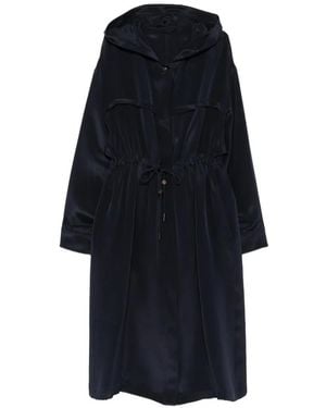 Max Mara Abrigo Con Capucha Y Cordones - Azul