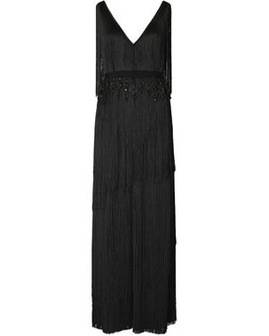 Tory Burch Fringed Maxi Dress - Black
