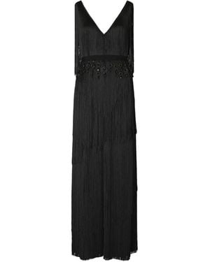 Tory Burch Fringed Maxi Dress - Black