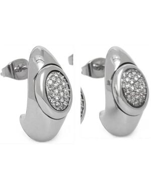 Trussardi Crystal-Embellished Chunky Earrings - White