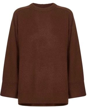 Loulou de Saison Wide-Cuff Cashmere Jumper - Brown