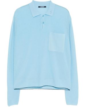 Jacquemus Pocket Long-Sleeved Polo Shirt - Blue