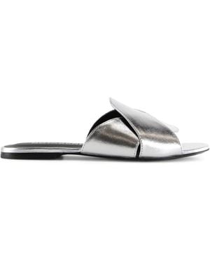 Notabene Fanny Metallic Slide Sandals - White