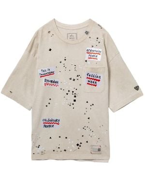 Maison Mihara Yasuhiro T-Shirt À Logo Strassé - White
