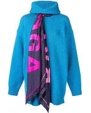 Balenciaga Chunky Jumper With Scarf - ブルー