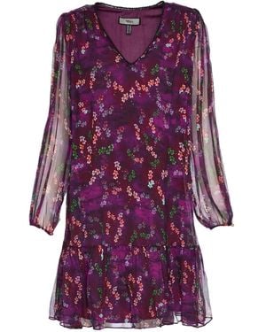 Nissa Vestido corto con motivo floral - Morado