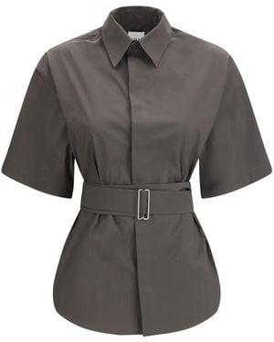 Sa Su Phi Belted Short-Sleeve Shirt - Grey